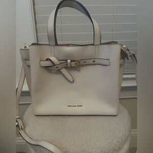 Michael Kors purse medium white leather shoulder and crossbody